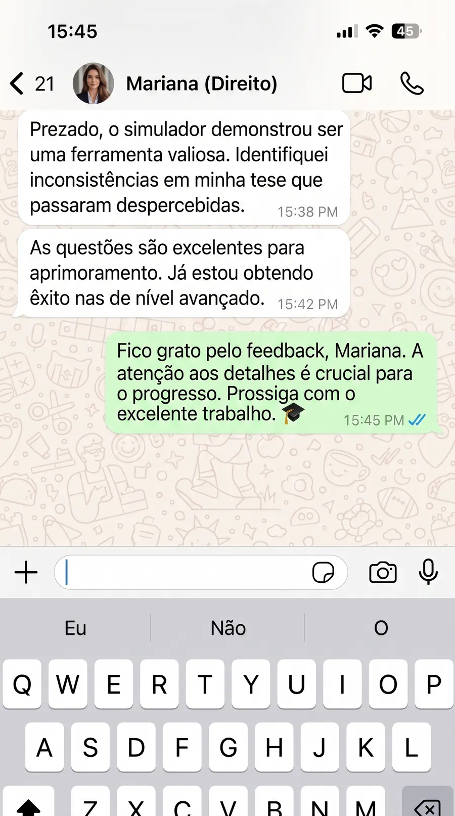 Depoimento de Mariana — Estudante de Direito